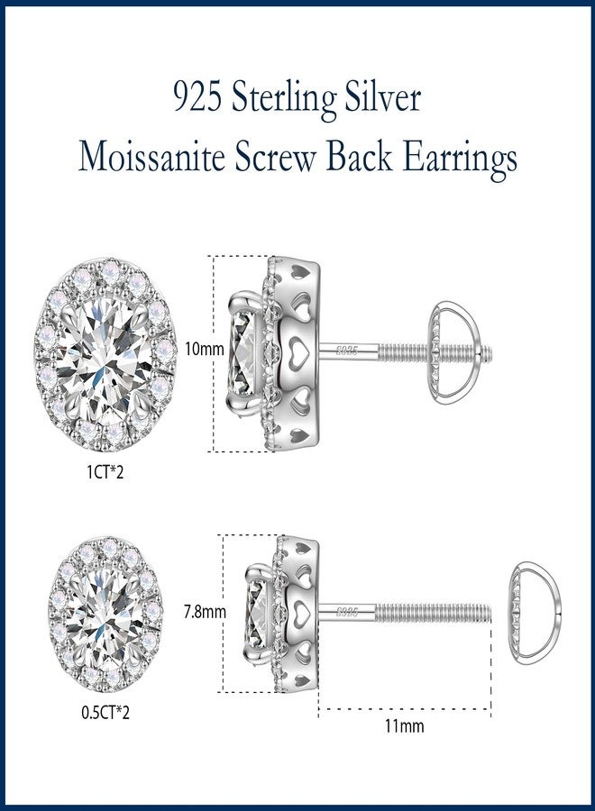 MOOSEA أقراط مويسانيت من MOOSEA، بقفل لولبي، للنساء والرجال، 2 قيراط، أقراط مويسانيت دائرية مصنعة مخبرياً، مرصعة بفضة إسترليني عيار 925، هدية مثالية للذكرى السنوية أو عيد الميلاد للأم أو الزوجة. - Image 5